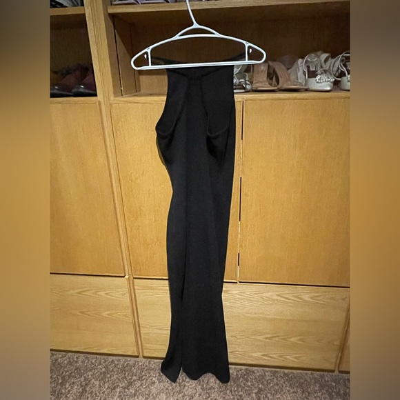 Stretchy, maxi, racer back black tight dress with slit - small - Picture 2 of 2